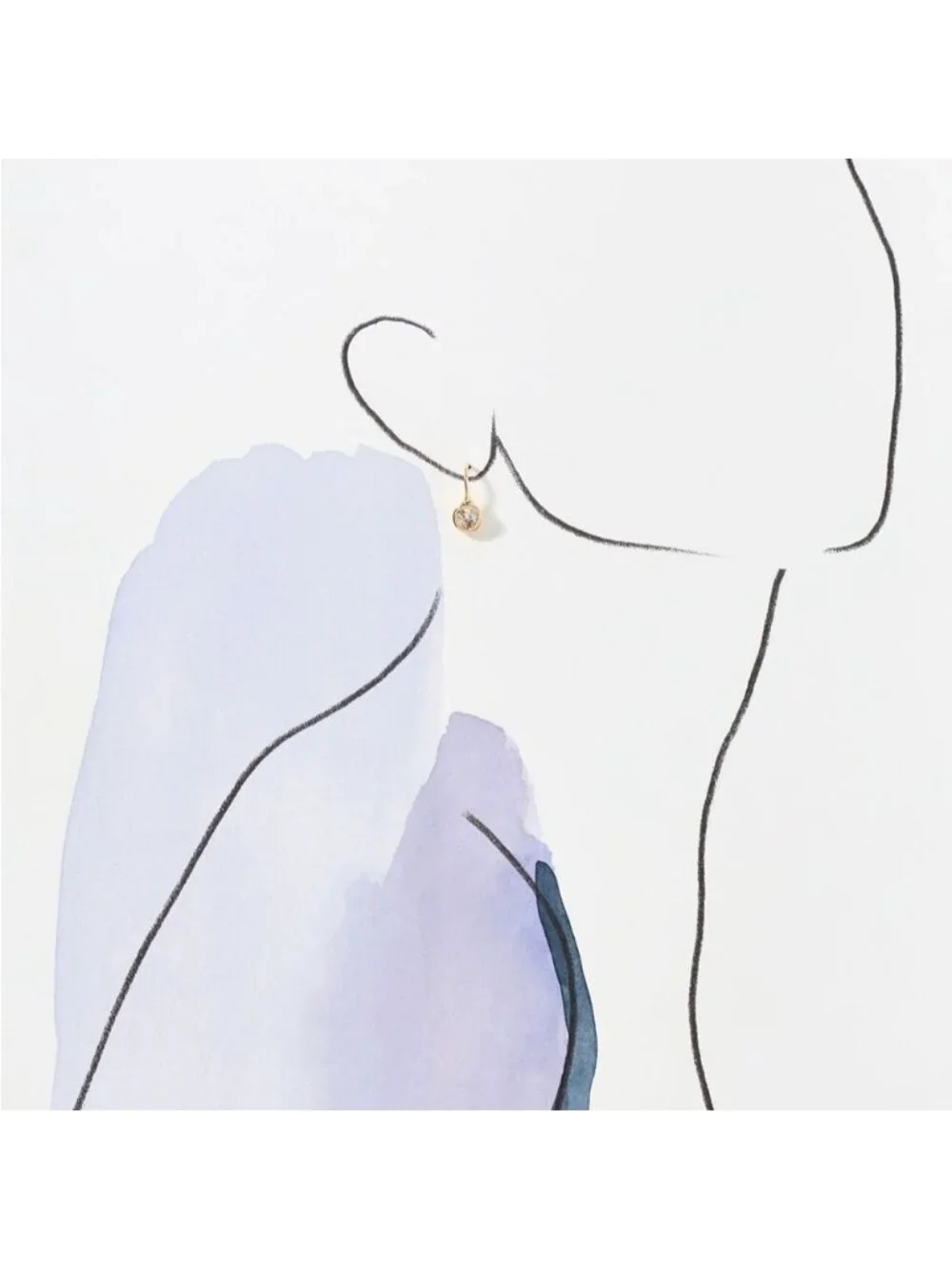 New! Anthropologie 14K Gold Plated Crystal Fishhook Earrings NWT